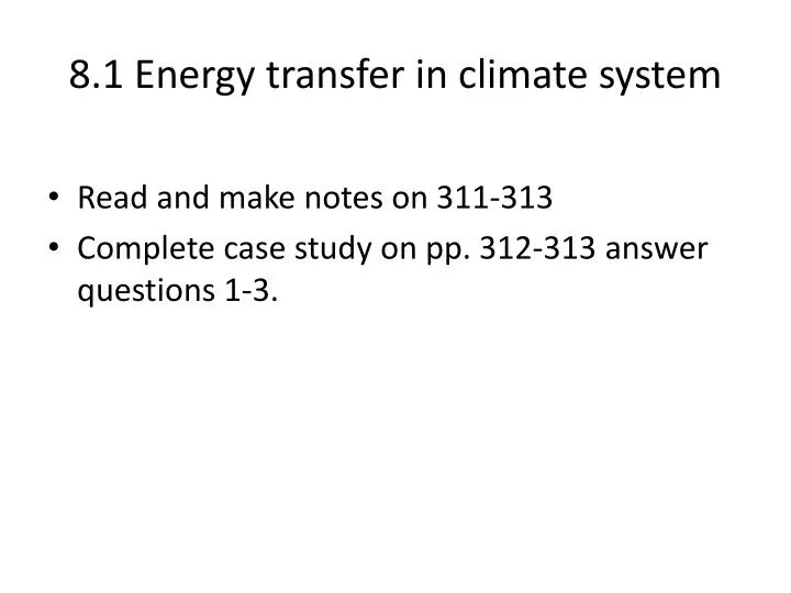 8 1 energy transfer in climate system