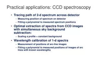 Practical applications: CCD spectroscopy