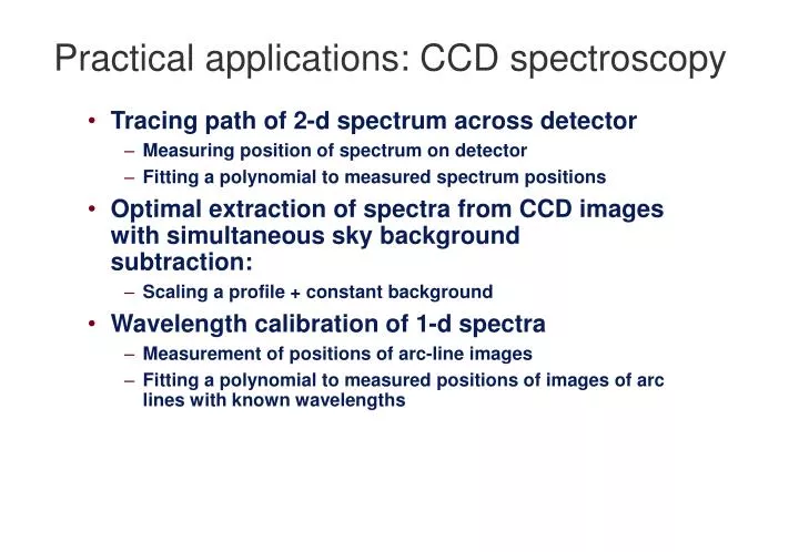 practical applications ccd spectroscopy