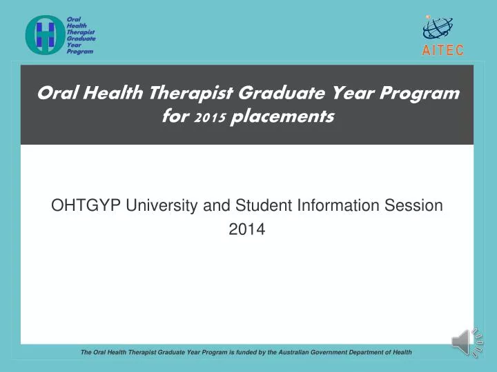 oral health therapist graduate year program for 2015 placements
