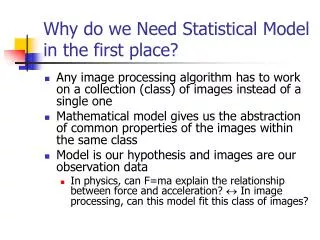 Why do we Need Statistical Model in the first place?