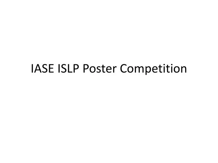 iase islp poster competition