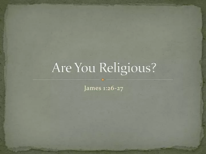 are you religious