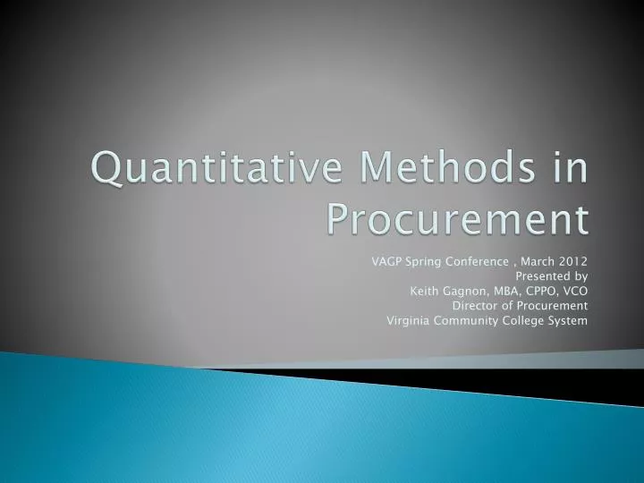 quantitative methods in procurement