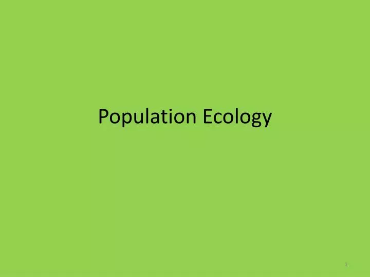 population ecology