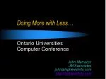 Innovative Strategies for Efficient Operations in Ontario Universities - slide 1
