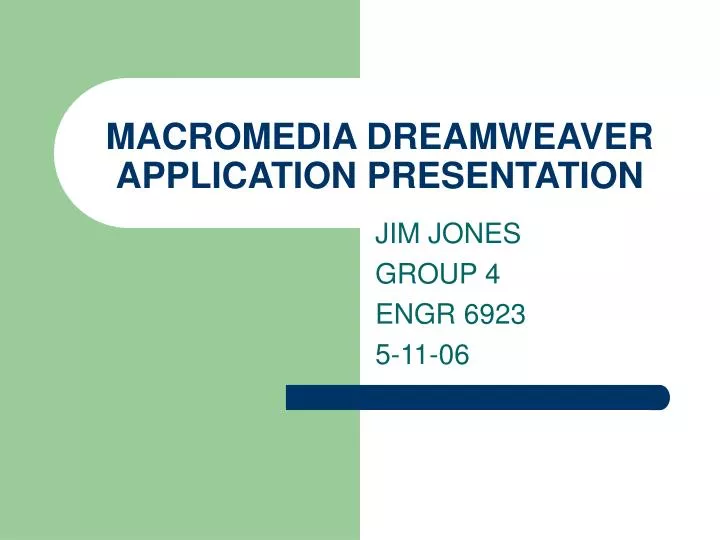 macromedia dreamweaver application presentation