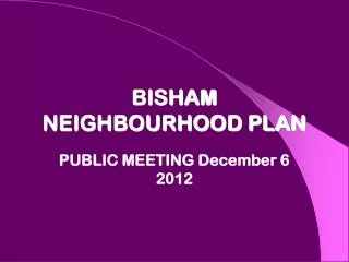 BISHAM NEIGHBOURHOOD PLAN