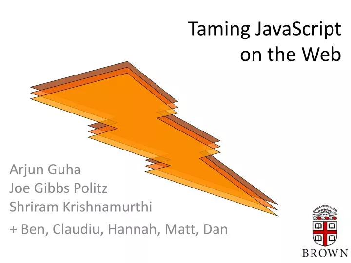 taming javascript on the web