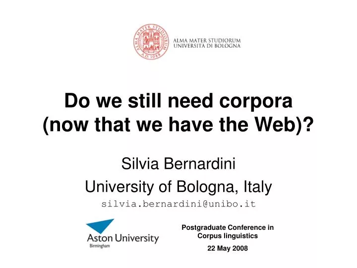 do we still need corpora now that we have the web