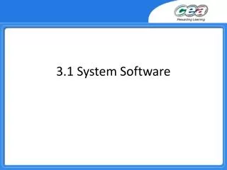 3.1 System Software