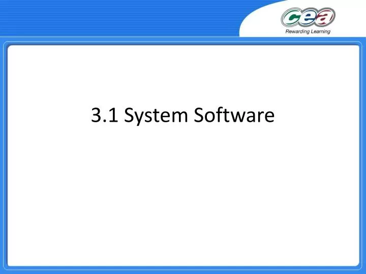 3 1 system software