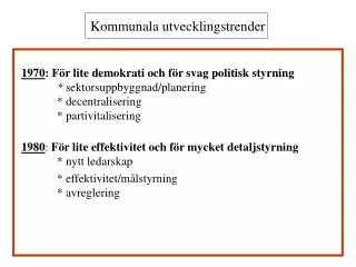 Kommunala utvecklingstrender