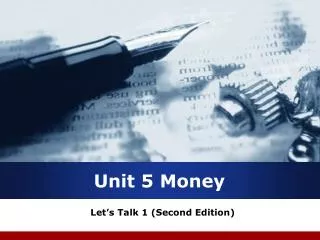 Unit 5 Money