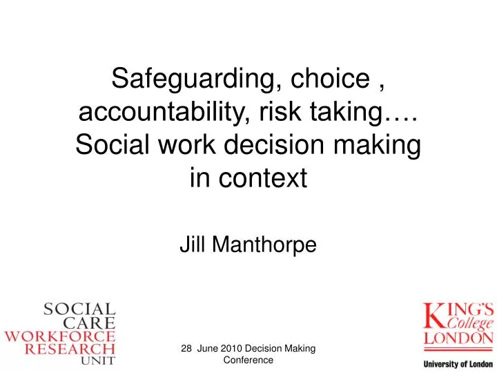 safeguarding choice accountability risk taking social work decision making in context