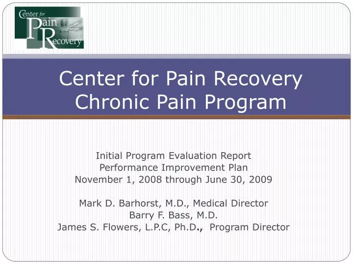 center for pain recovery chronic pain program