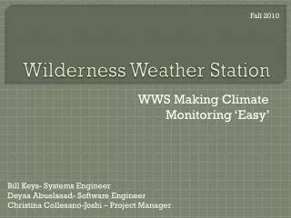 Wilderness Weather Station