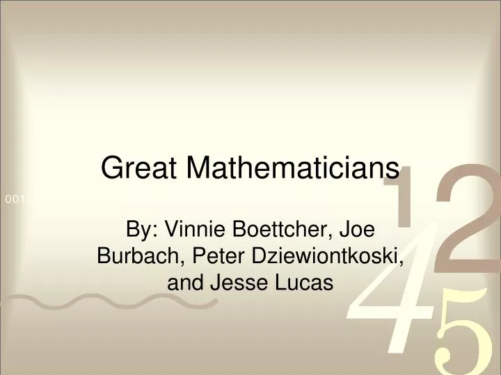 great mathematicians