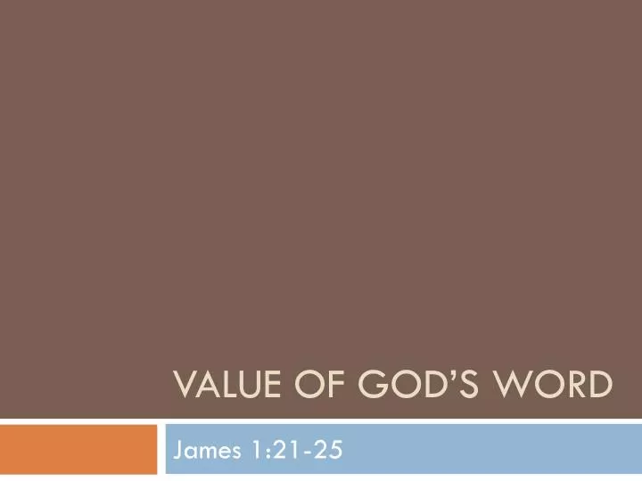 value of god s word