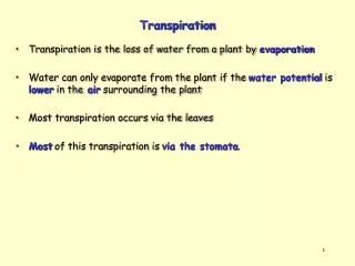 Transpiration