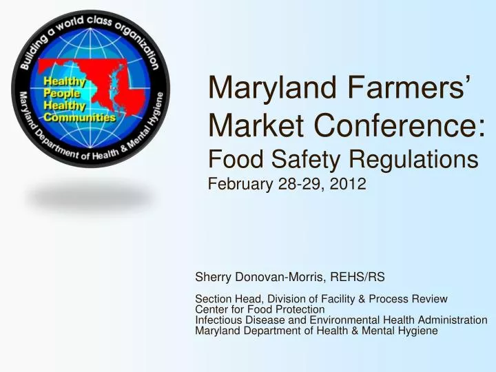maryland farmers market conference food safety regulations february 28 29 2012