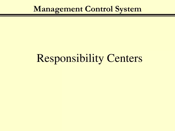 management control system