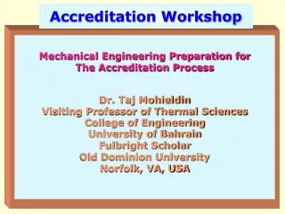 Accreditation Workshop