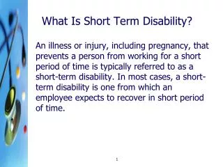 What Is Short Term Disability?