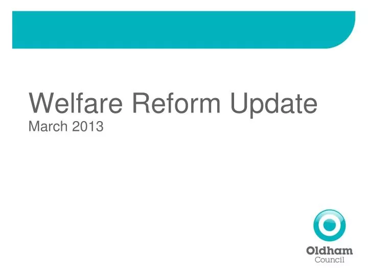 welfare reform update march 2013