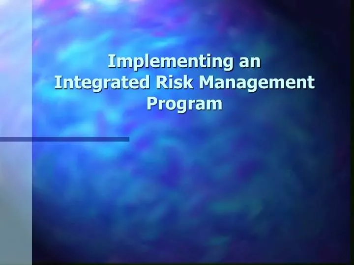 implementing an integrated risk management program