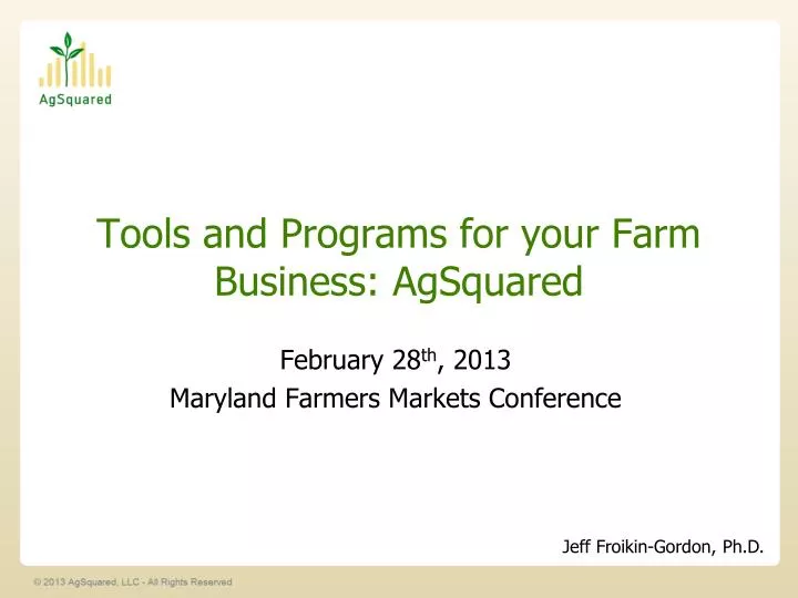 tools and programs for your farm business agsquared