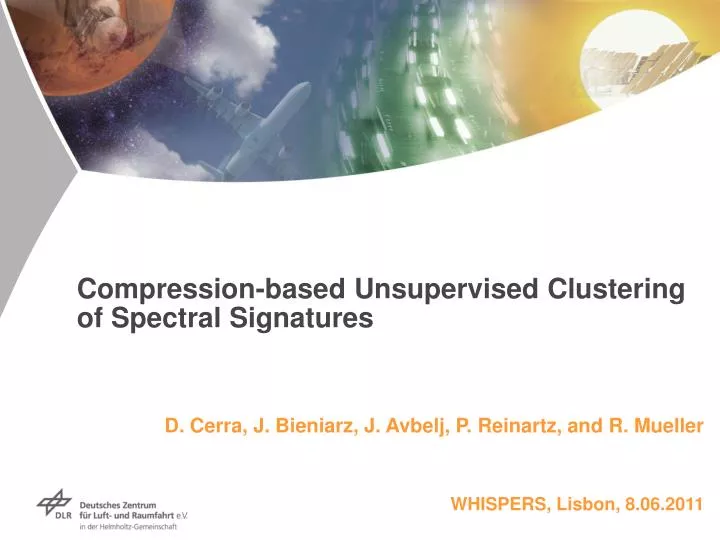 compression based unsupervised clustering of spectral signatures