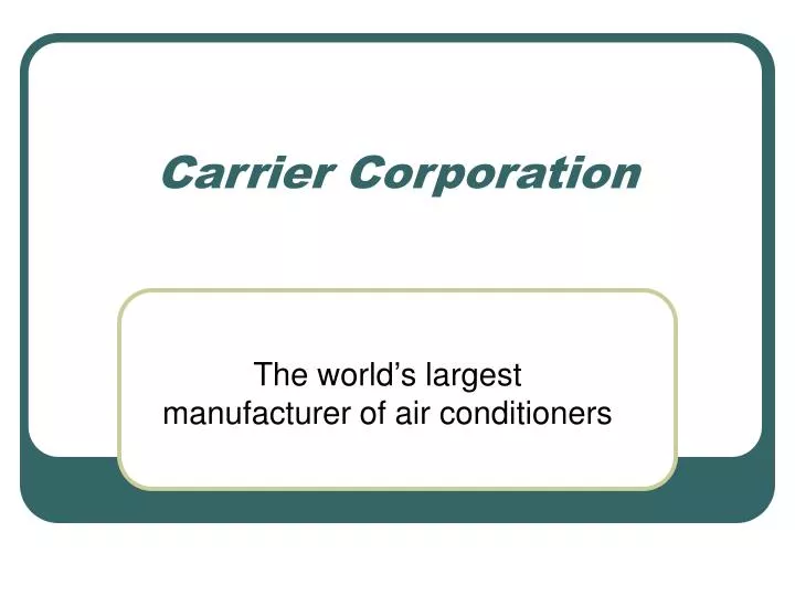 carrier corporation