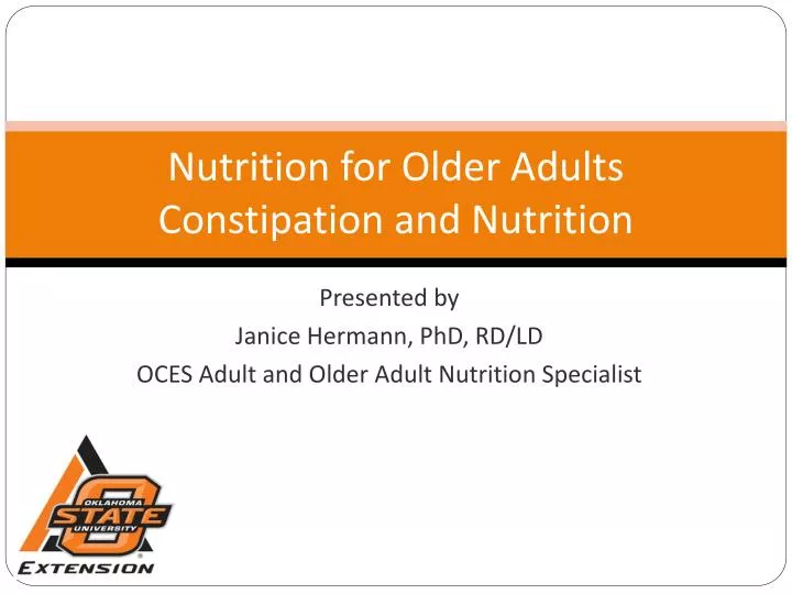 nutrition for older adults constipation and nutrition