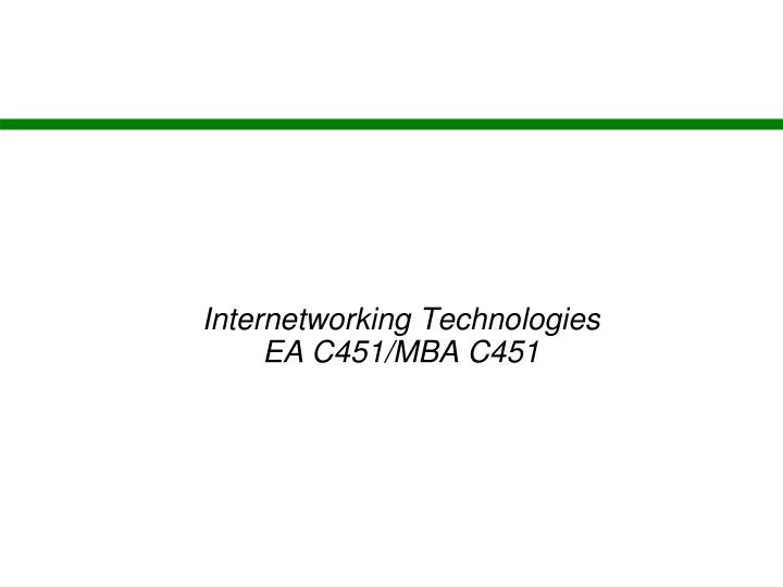 internetworking technologies ea c451 mba c451