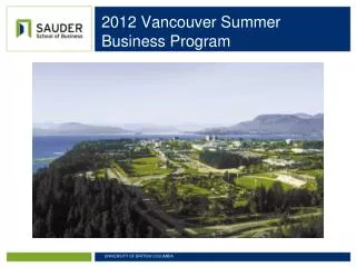 2012 Vancouver Summer Business Program