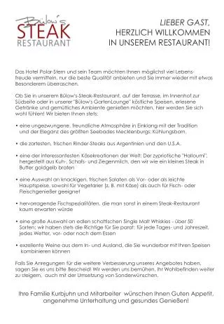 Das Hotel Polar-Stern und sein Team möchten Ihnen möglichst viel Lebens-