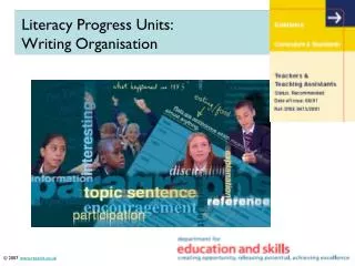 Literacy Progress Units: Writing Organisation