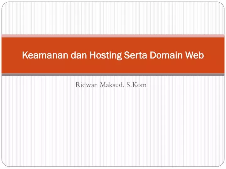 keamanan dan hosting serta domain web