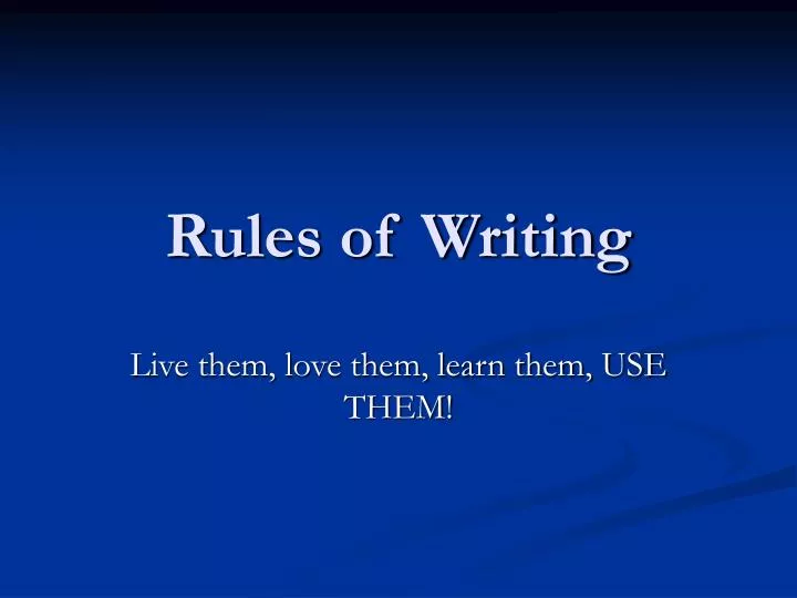 rules of writing essay ppt