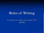 Rules of Writing - slide 1