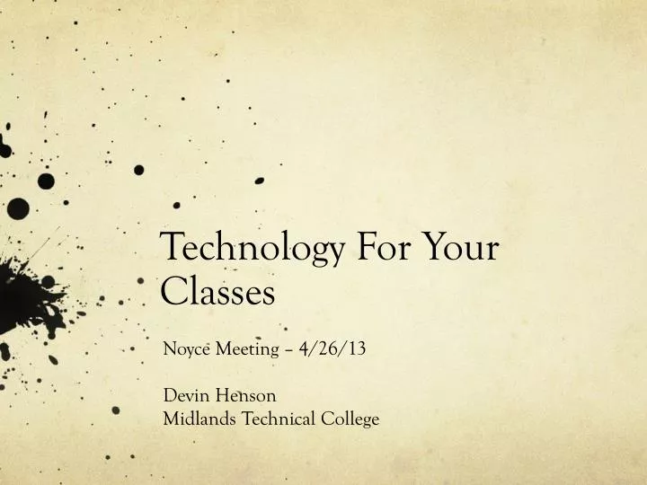 technology for your classes