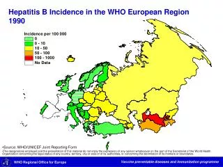 Hepatitis B Incidence in the WHO European Region 1990