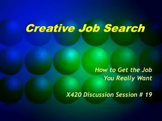 Creative Job Search