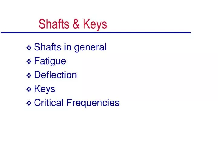 shafts keys