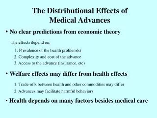 The Distributional Effects of Medical Advances