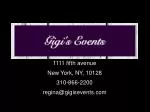 Gigi ’ s Events