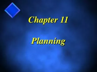 Chapter 11 Planning