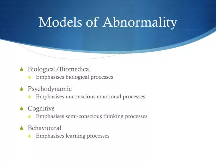 models of abnormality