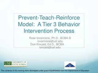 Prevent-Teach-Reinforce Model: A Tier 3 Behavior Intervention Process